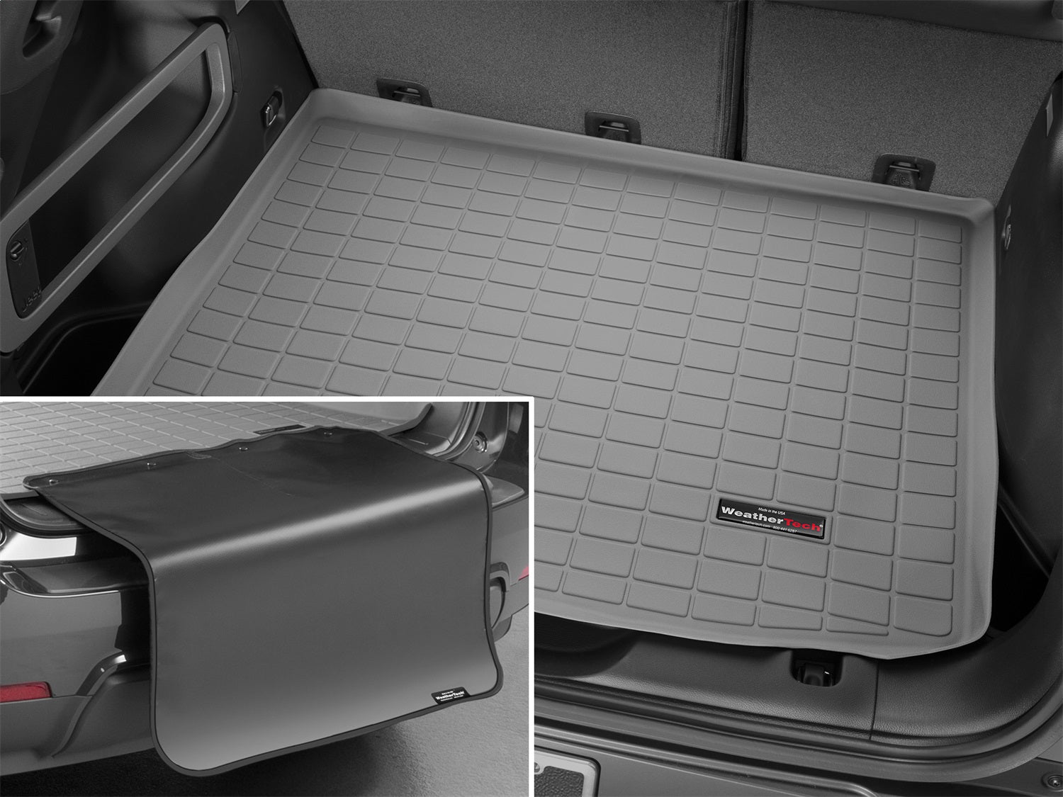 Weathertech 42656SK Cargo Liner w/Bumper Protector; Gray; Behind 2nd Row Seating; Weathertech 42656SK
