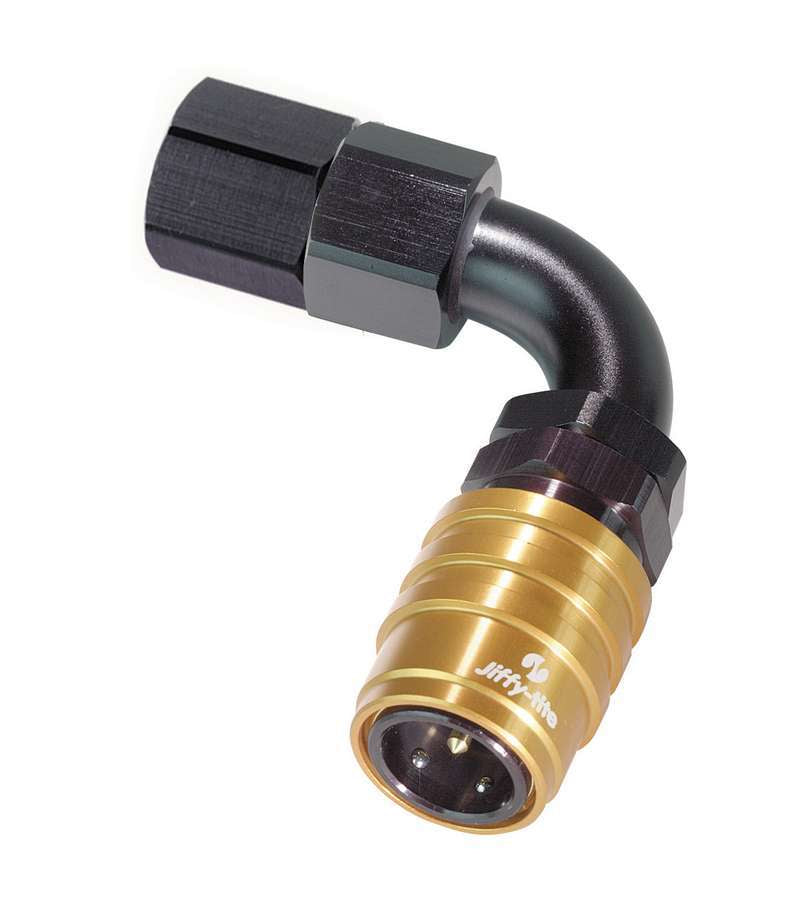 jiffytite 21306E 6AN 90Deg FM Elbow Valved Quick Connect BLK jiffytite 21306E