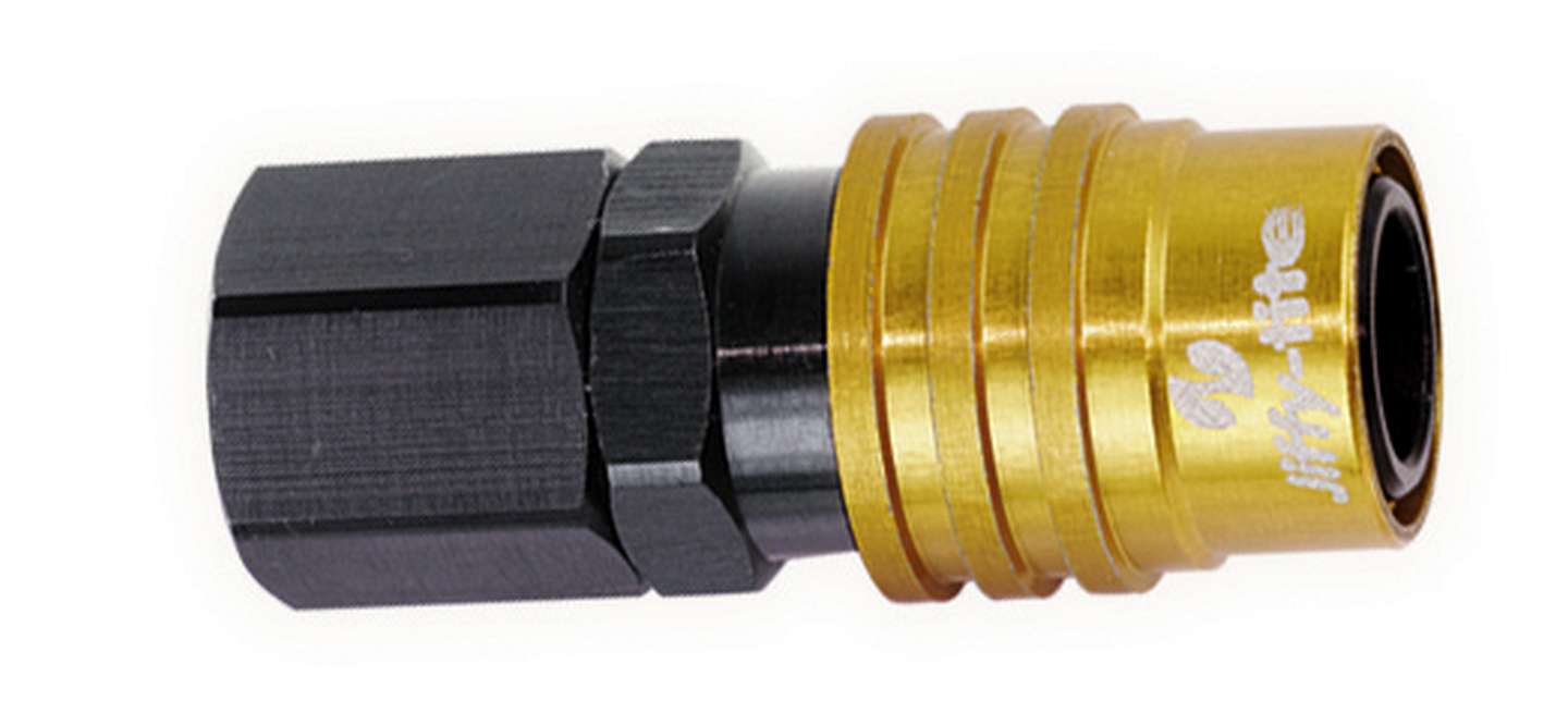 jiffytite 51708 Q/R Female 1/2 NPT #8 Socket Valved Gold/Black jiffytite 51708