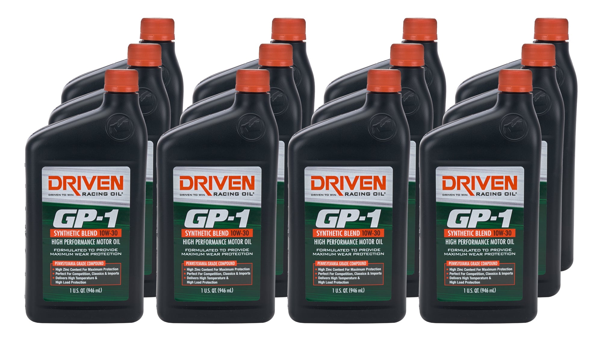 Joe Gibbs Lubricants 19306-12 GP-1 10w30 SemiSynthetic Oil Case 12 x 1 Quart Joe Gibbs Lubricants 19306-12
