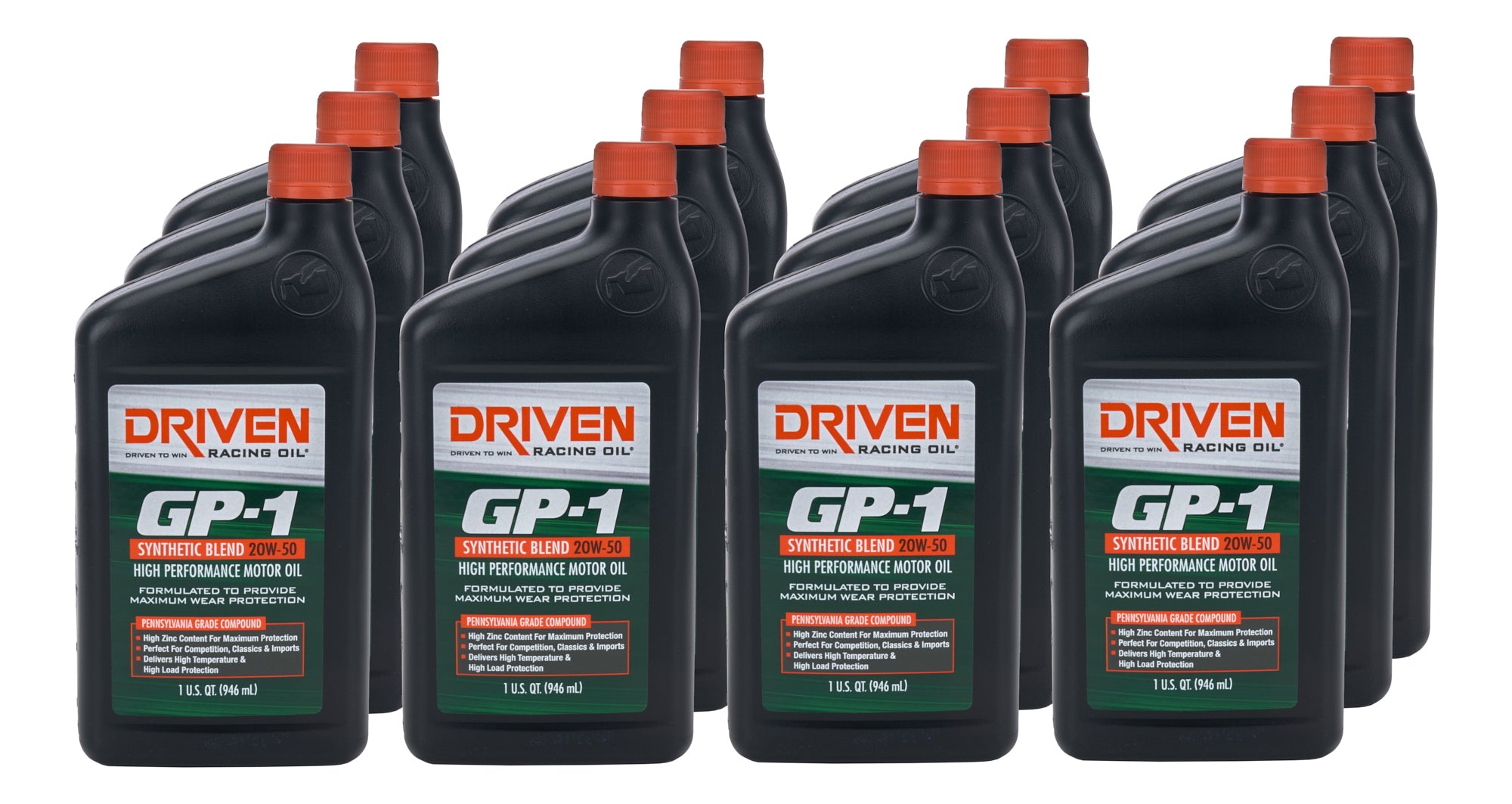 Joe Gibbs Lubricants 19506-12 GP-1 20w50 SemiSynthetic Case 12 x 1 Quart Joe Gibbs Lubricants 19506-12