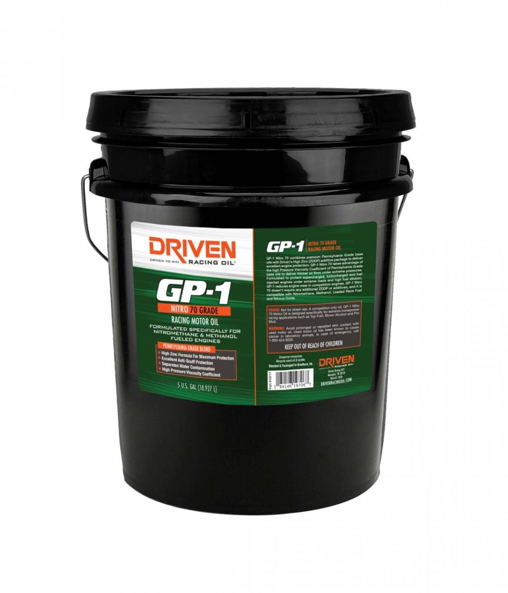 Joe Gibbs Lubricants 19717 GP-1 Nitro 70 Synthetic Blend 5 Gallon Pail Joe Gibbs Lubricants 19717