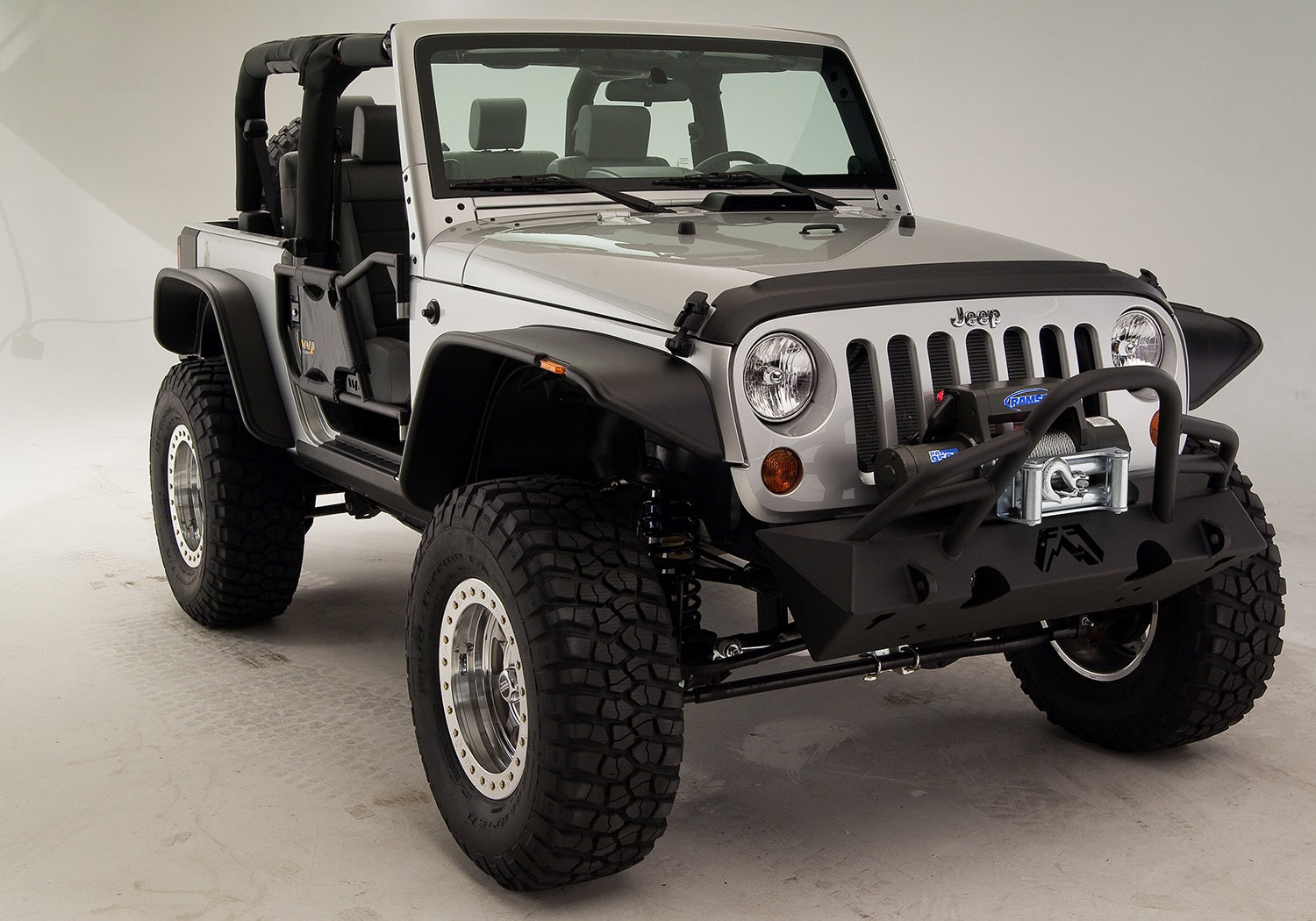 Fab Fours JK07-B1854-1 Hardcore Stubby Winch Front Bumper Fab Fours JK07-B1854-1