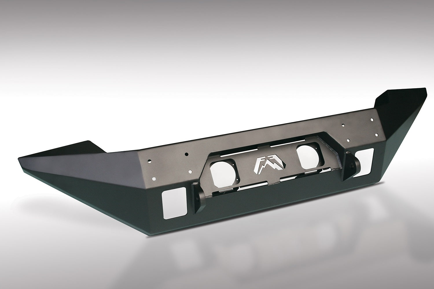 Fab Fours JK07-B1857-1 FMJ Full Width Winch Front Bumper; 2 Stage Black Powder Coated; Fab Fours JK07-B1857-1