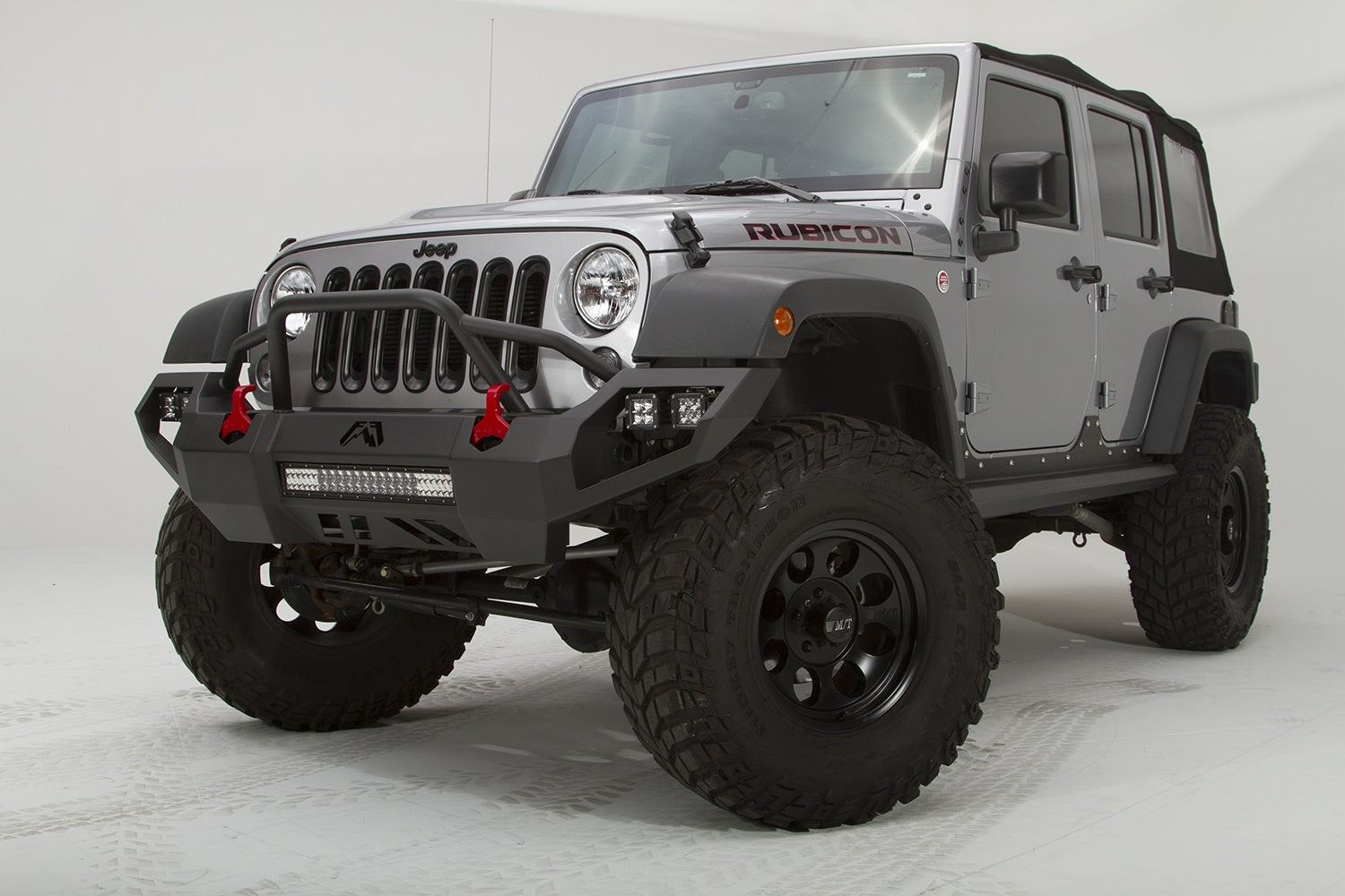 Fab Fours JK07-D1852-B Vengeance Front Bumper; Uncoated/Paintable; Pre-Runner Guard; [AWSL]; Fab Fours JK07-D1852-B