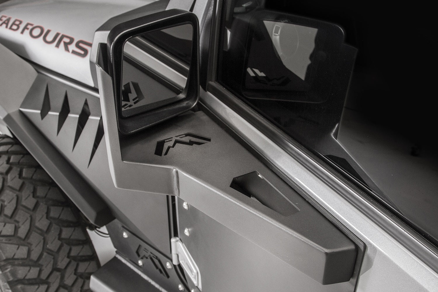 Fab Fours JK3001-B Door Skin Mirror Guard; Front; Bare; Fab Fours JK3001-B