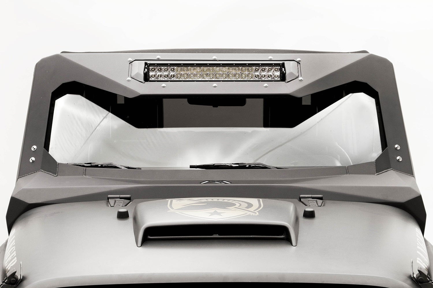 Fab Fours JK3022-B Light Bar Insert Mount; Bare Steel; Front Vi-Cowl 20 in.; [AWSL]; Fab Fours JK3022-B