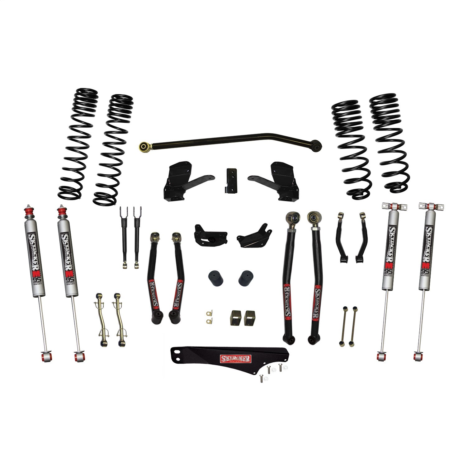 Skyjacker JK40LKLT-SX-M 4 Inch Dual Rate Long Travel Long Arm Suspension Lift Kit/M95 Monotube Shocks Skyjacker JK40LKLT-SX-M