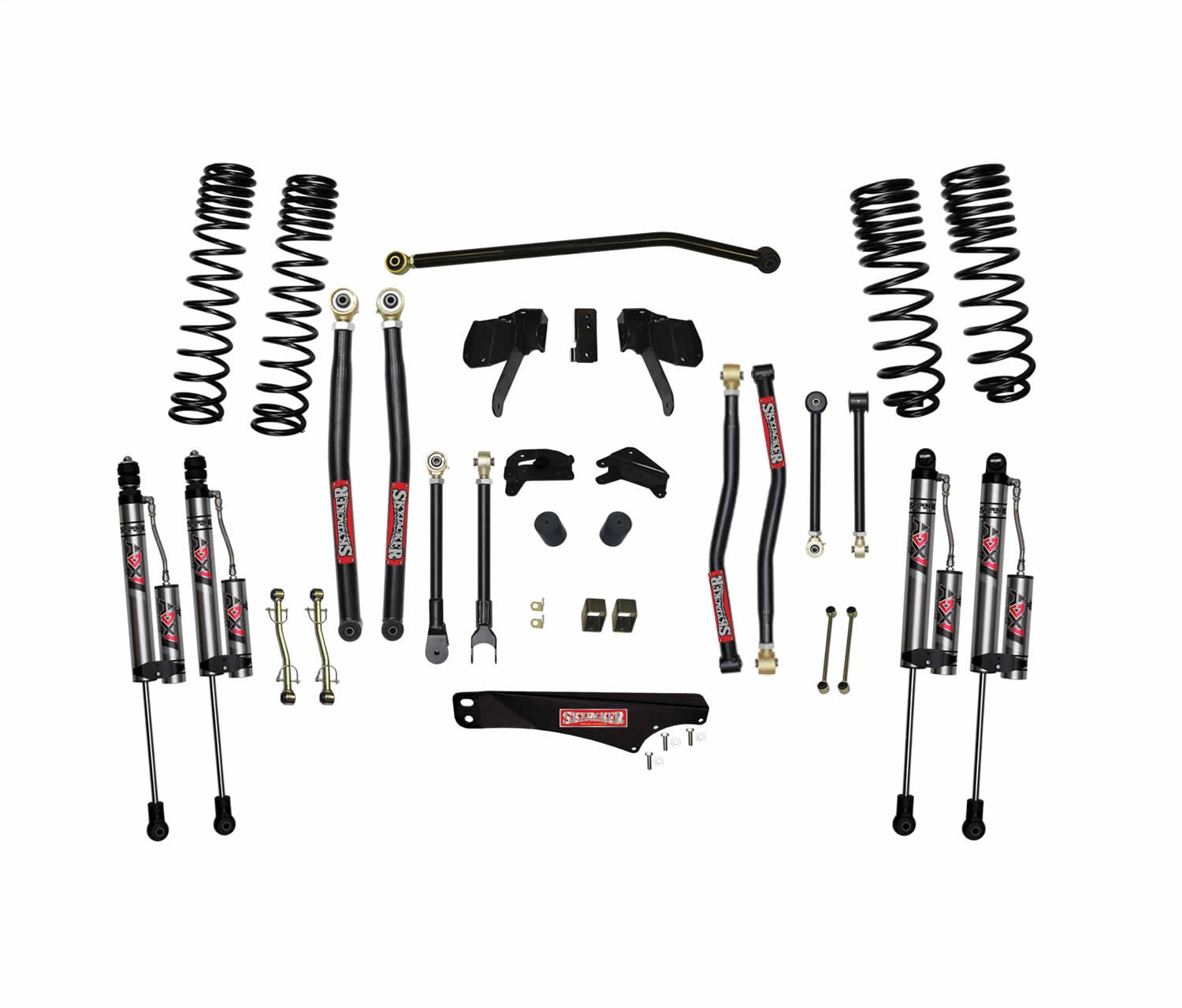 Skyjacker JK50LKLT-SX-X 5 in. Long Arm Suspension Lift System With ADX 2.0 Remote Reservoir Shocks. Skyjacker JK50LKLT-SX-X