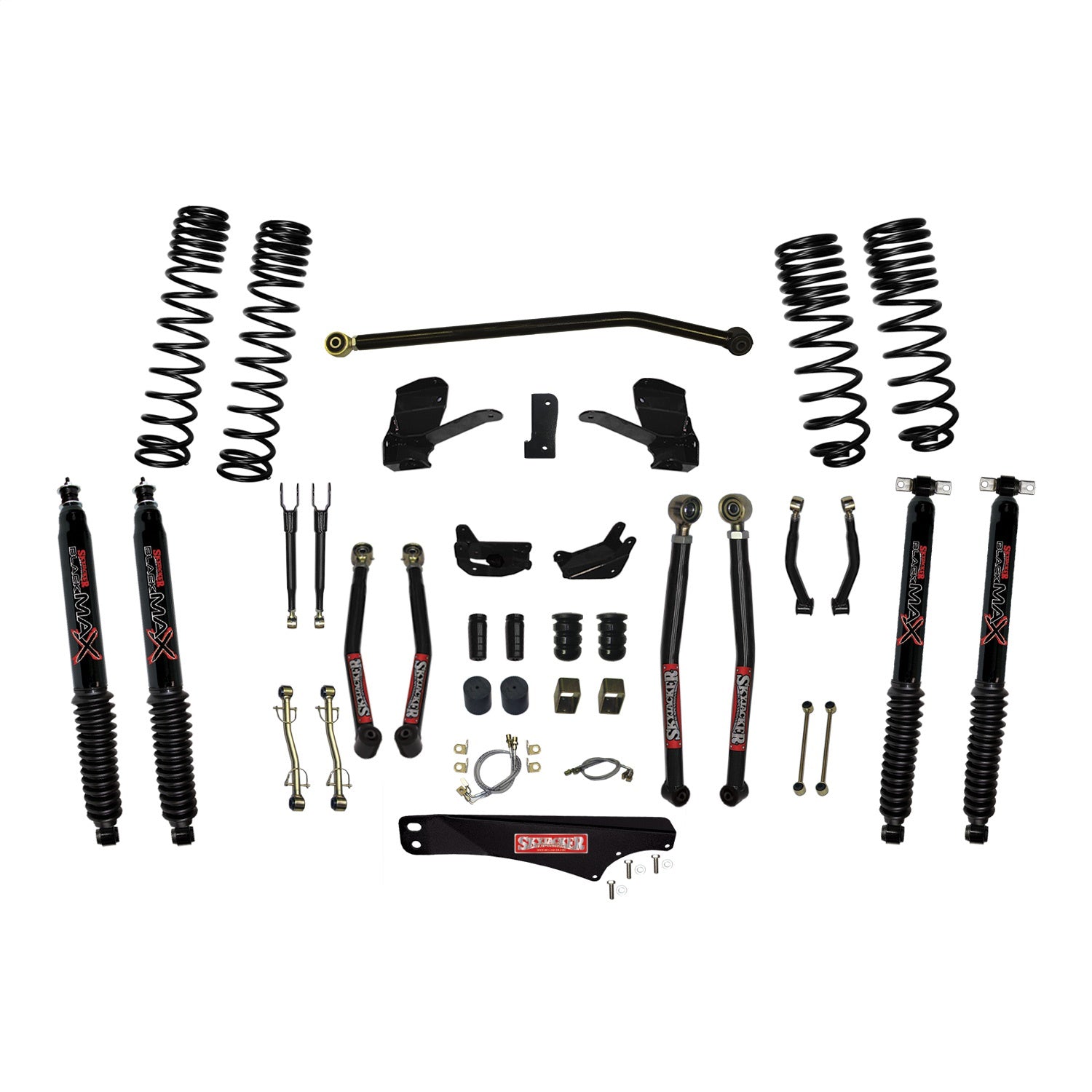 Skyjacker JK60LKLT-SX-B 6 Inch Dual Rate Long Travel Long Arm Suspension Lift Kit/Black MAX Shocks Skyjacker JK60LKLT-SX-B