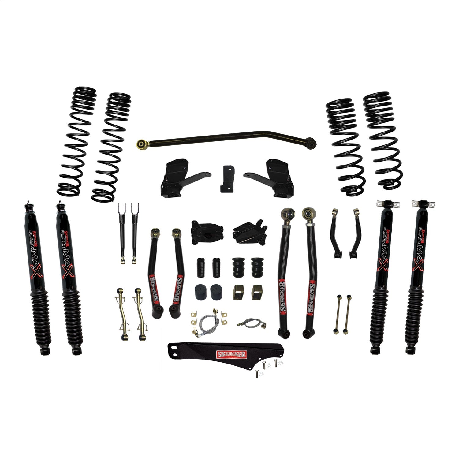 Skyjacker JK70LKLT-SX-B 7 Inch Dual Rate Long Travel Long Arm Suspension Lift Kit/Black MAX Shocks Skyjacker JK70LKLT-SX-B