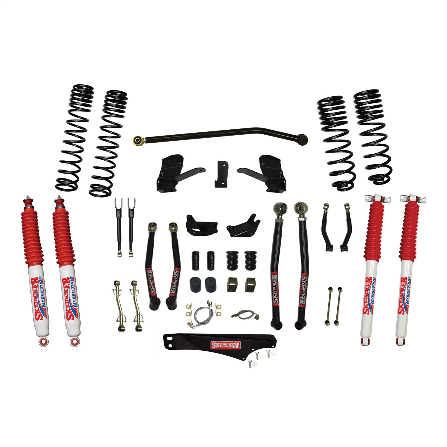 Skyjacker JK70LKLT-SX-H 7 Inch Dual Rate Long Travel Long Arm Suspension Lift Kit/Hydro 7000 Shocks Skyjacker JK70LKLT-SX-H