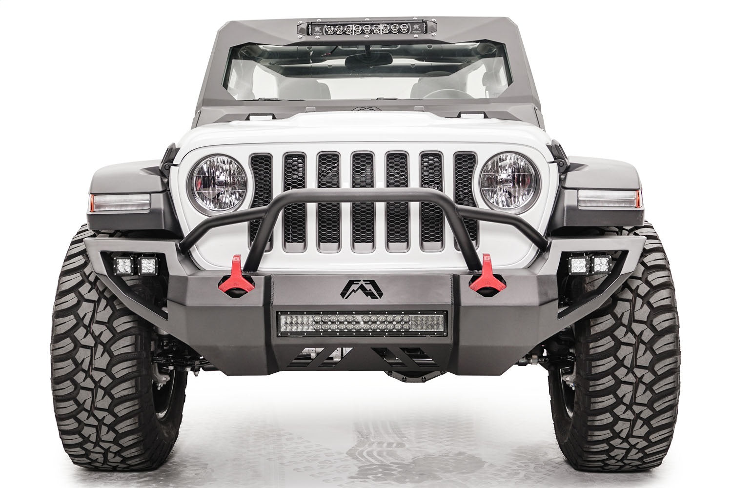 Fab Fours JL18-D4652-B Vengeance Front Bumper; 11 Gauge Steel Construction; Bare; Fab Fours JL18-D4652-B