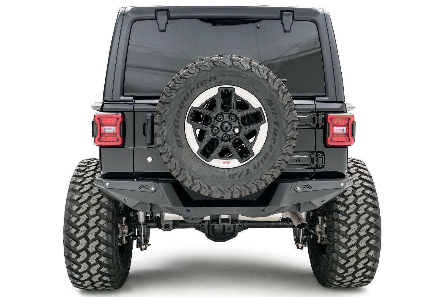 Fab Fours JL18-Y1851-B Heavy Duty Rear Bumper; 3/16 In. Gauge Steel Construction; Bare; Fab Fours JL18-Y1851-B