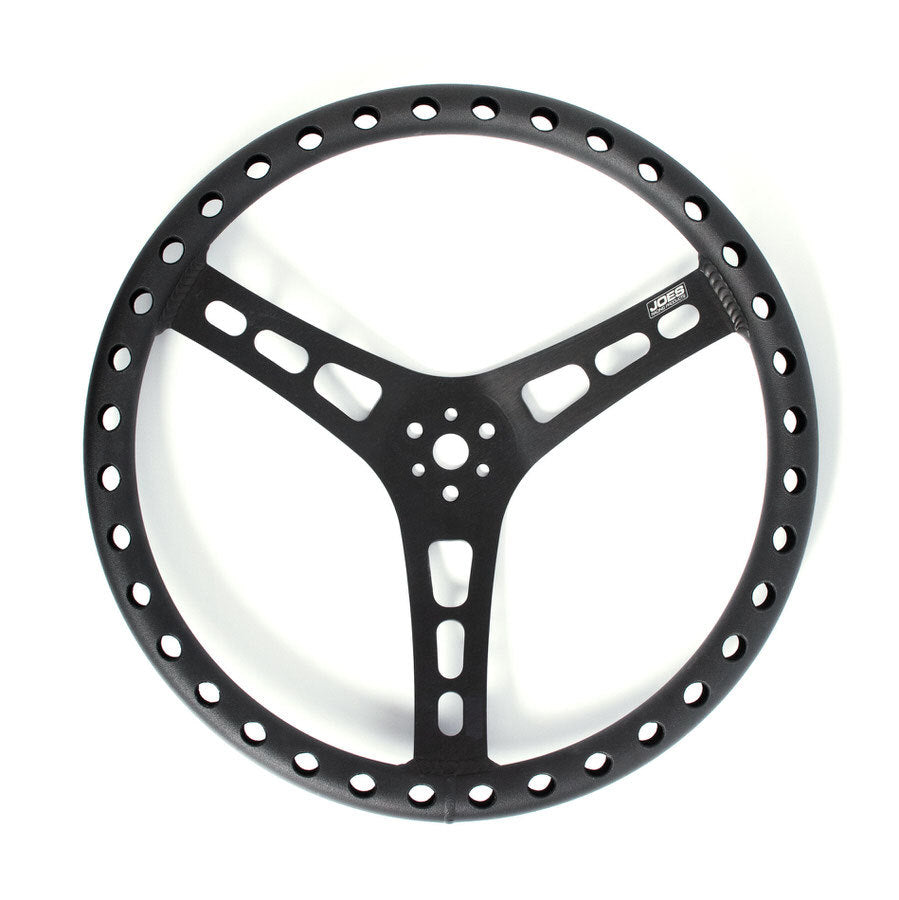JOES Racing Products 13515-B 15in LW Steering Wheel Alum Dished Black JOES Racing Products 13515-B