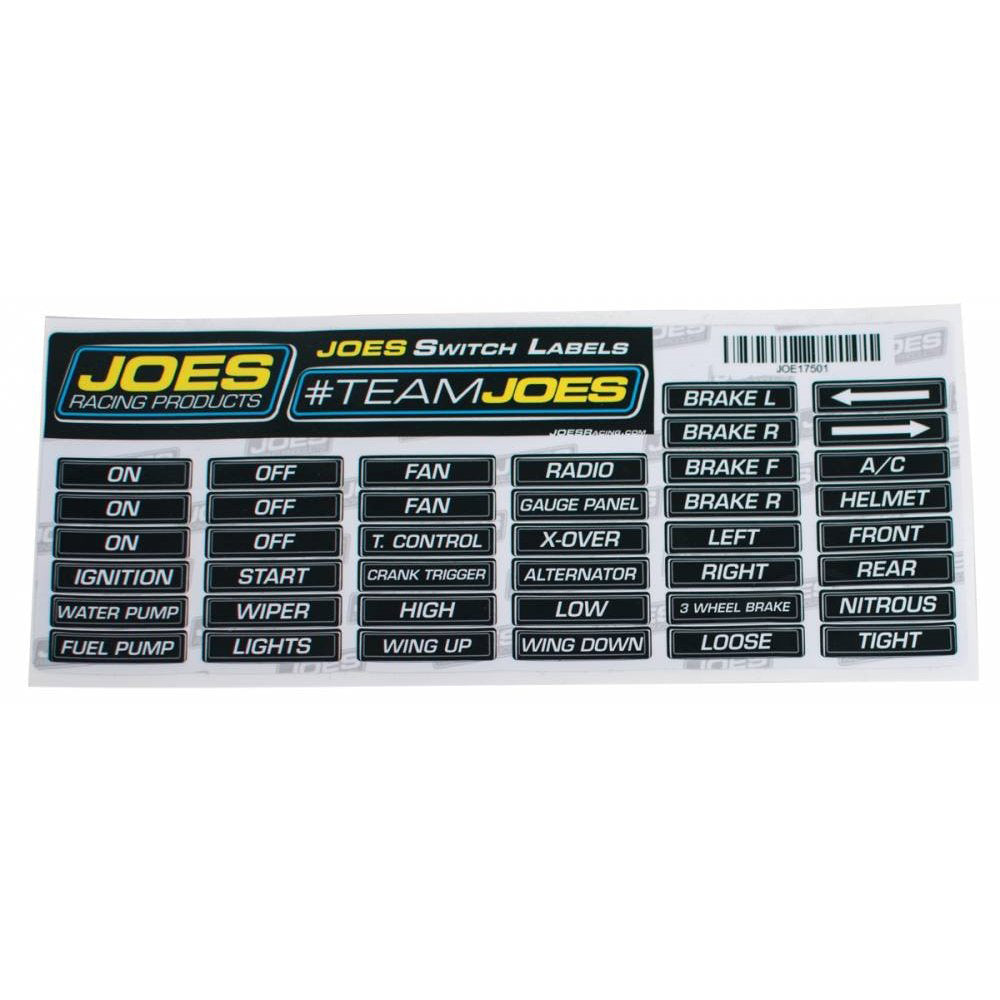 JOES Racing Products 17501 JOES Switch Panel Labels JOES Racing Products 17501