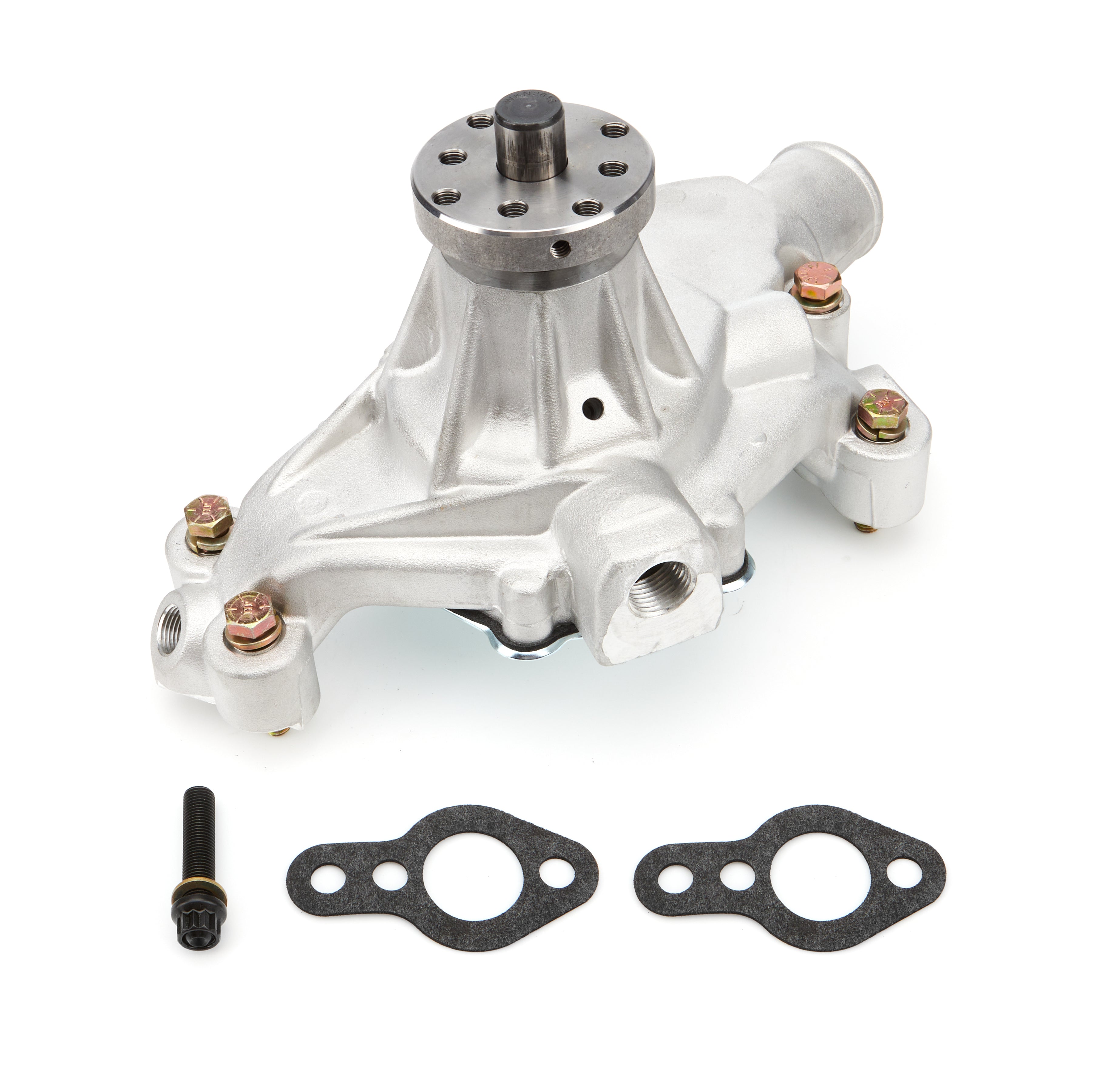 Jones Racing Products WP-9104-SBC-AL2 Water Pump SBC w. 3/8 Aux. Ports & Cam Stop Jones Racing Products WP-9104-SBC-AL2