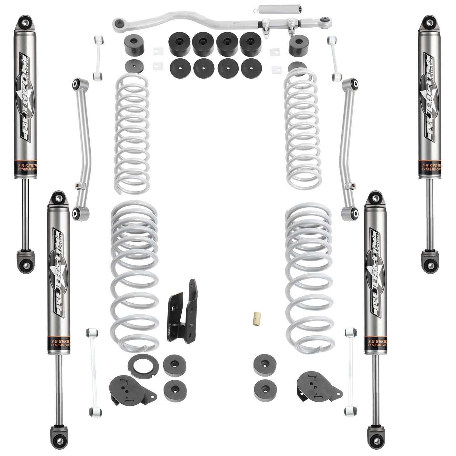 Rubicon Express JT7100NR Control Arm Kit; 2.5/3.5 in. Lift; Shocks; Rubicon Express JT7100NR