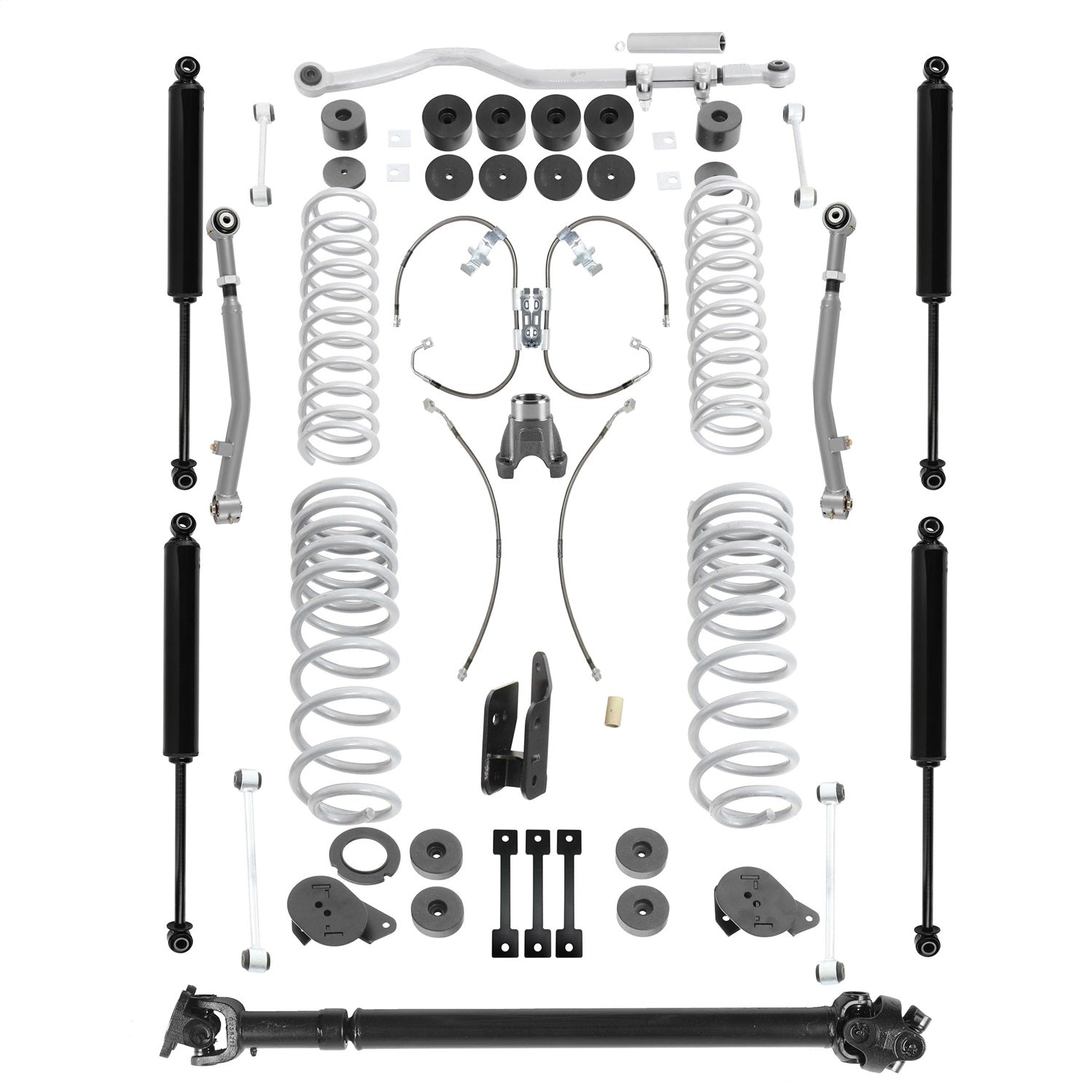 Rubicon Express JT7102T Control Arm Kit; 4.5-5.5 in. Lift; w/Twin Tube Shocks; Rubicon Express JT7102T