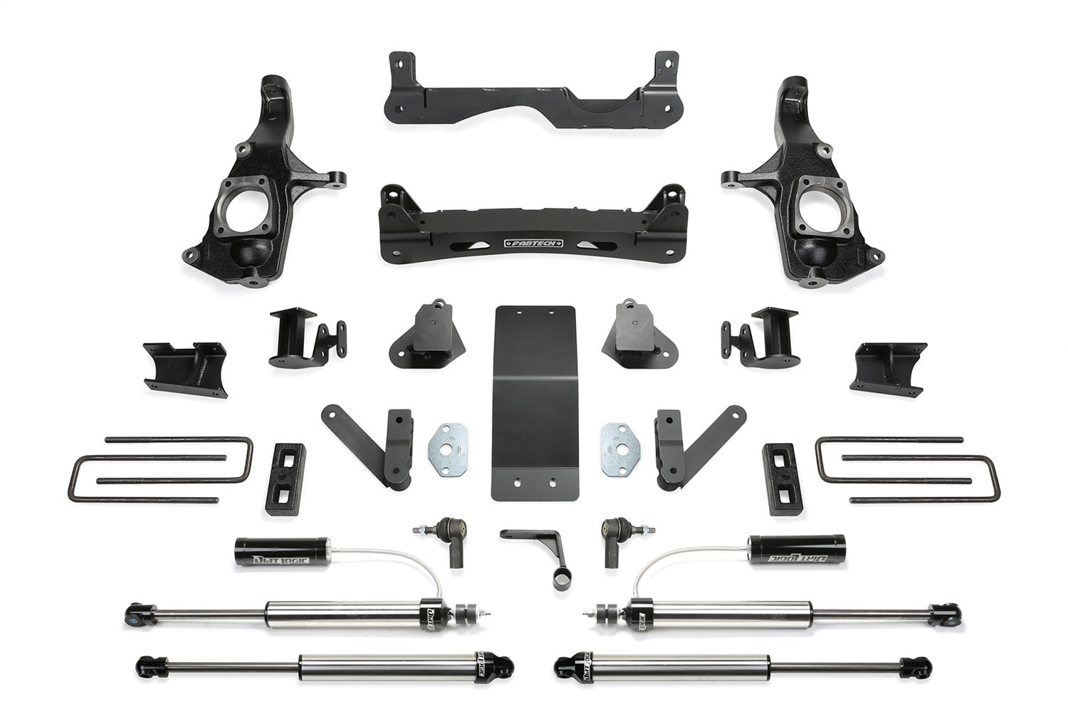 Fabtech K1124DL Crossmember Lift System; 4 in. Lift; w/Dirt Logic 2.25 Resi Shocks; Fabtech K1124DL