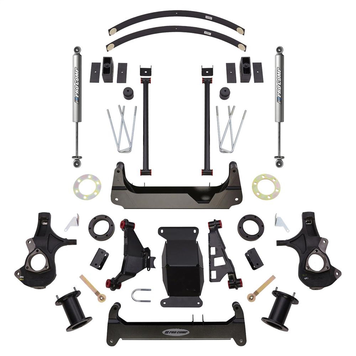 Pro Comp Suspension K1164MS Lift Kit; 6 in. Lift; Rear PRO-M Shocks; Front Strut Spacer; Gas Models; Pro Comp Suspension K1164MS