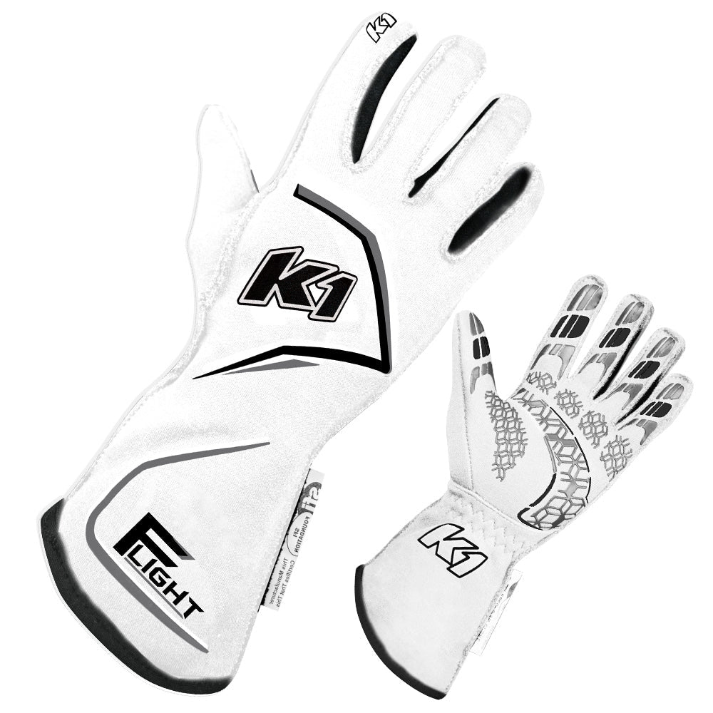 K1 RaceGear 23-FLT-WG-M Gloves Flight Medium White K1 RaceGear 23-FLT-WG-M