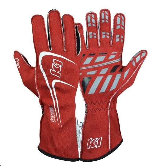 K1 RaceGear 23-TR1-R-M Glove Track1 Red Medium SFI 5 K1 RaceGear 23-TR1-R-M