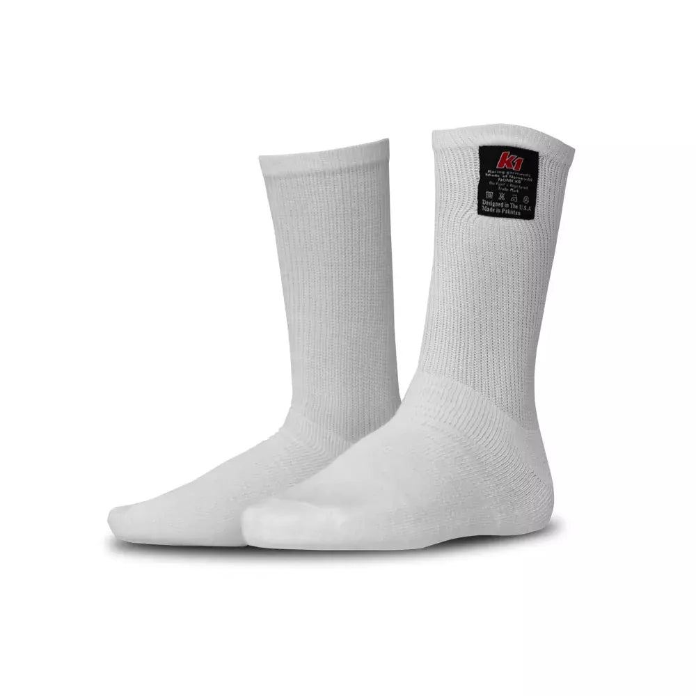 K1 RaceGear 26-NSO-W-Y Socks Nomex K1 White Youth K1 RaceGear 26-NSO-W-Y