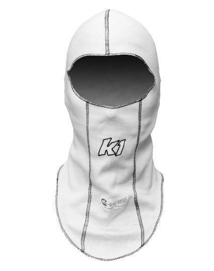 K1 RaceGear 26-SLH-W Balaclava Head Sock White Single Layer K1 RaceGear 26-SLH-W