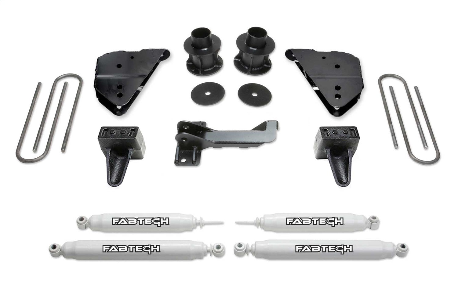 Fabtech K2404 Budget Lift System w/Shock; 4 in. Lift; Incl. Performance Shocks; Fabtech K2404