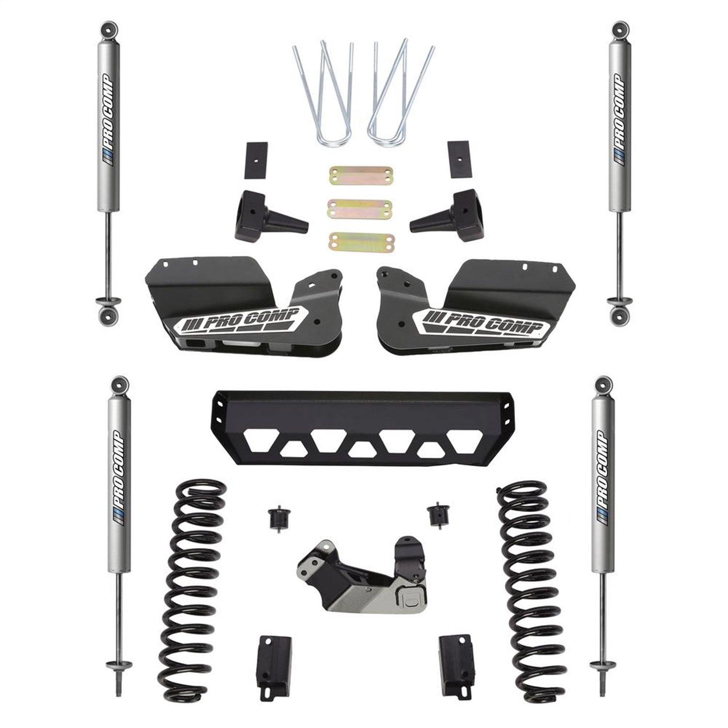Pro Comp Suspension K4201M Stage I Lift Kit; 4 in. Lift; Front/Rear PRO-M Shocks; Pro Comp Suspension K4201M