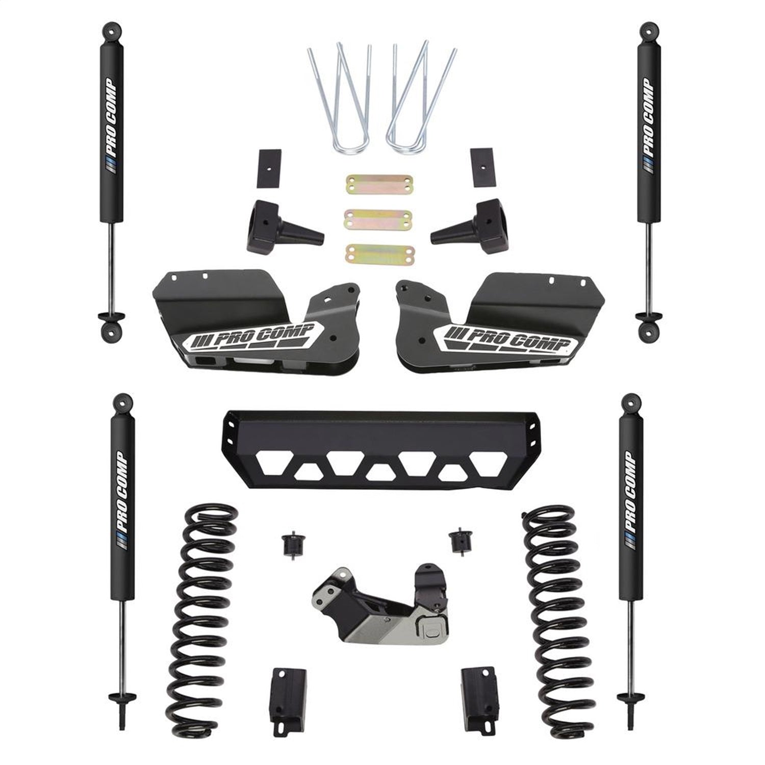 Pro Comp Suspension K4201T Stage I Lift Kit; 4 in. Lift; Front/Rear PRO-X Shocks; For 4WD Diesel Models; Pro Comp Suspension K4201T