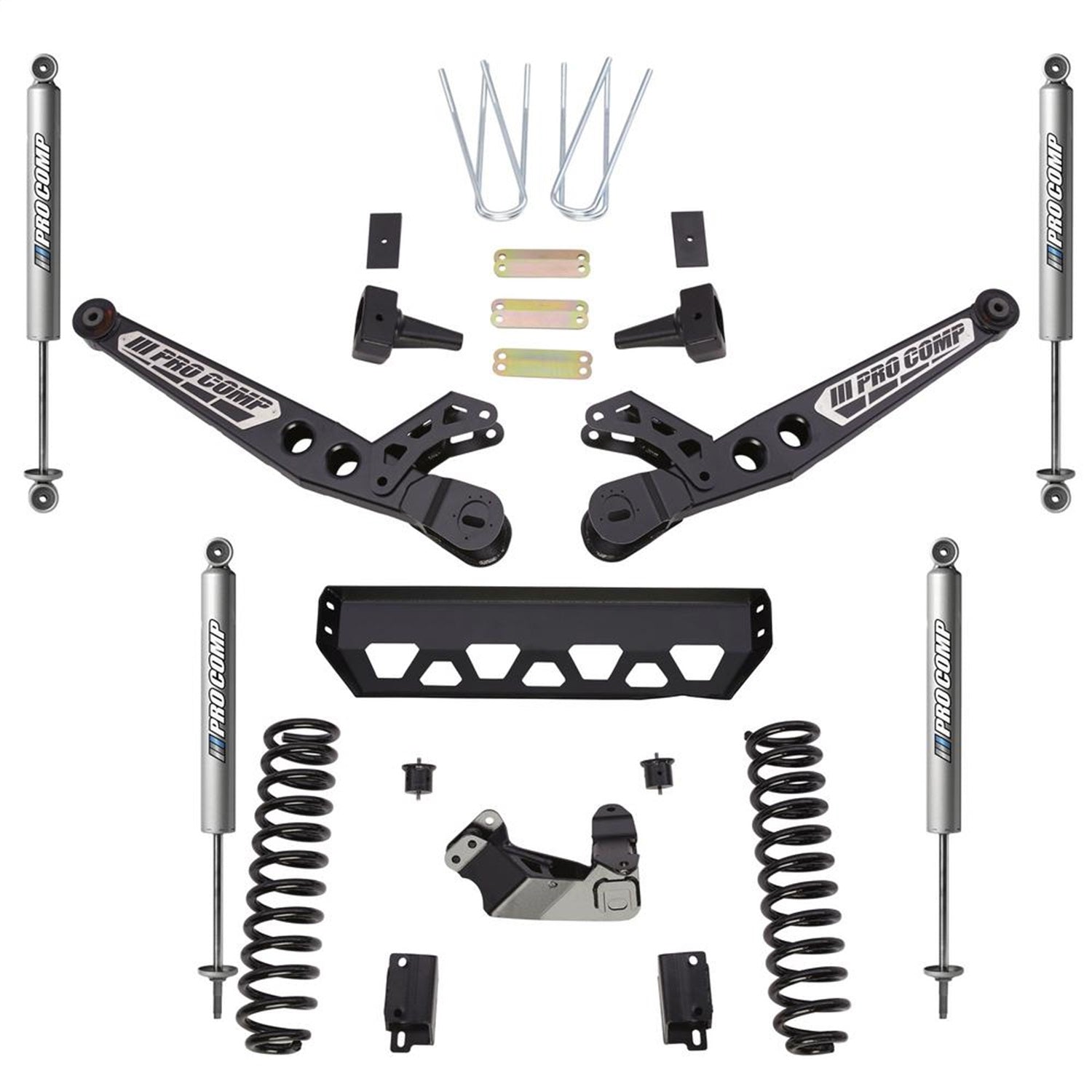 Pro Comp Suspension K4207M Stage II Lift Kit; 4 in. Lift; Front/Rear PRO-M Shocks; Pro Comp Suspension K4207M