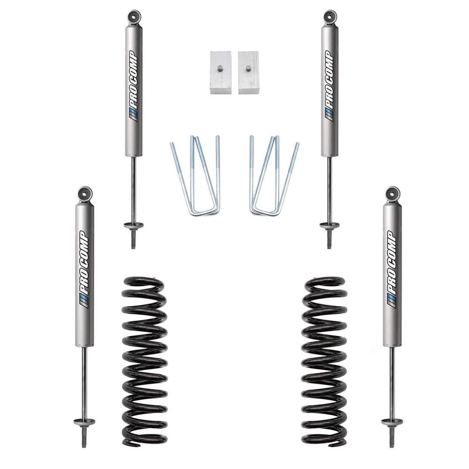 Pro Comp Suspension K5081M Lift Kit; 3 in. Lift; PRO-X Shocks; Front Coil Spring; Rear Lift Blocks/U-Bolts; Pro Comp Suspension K5081M