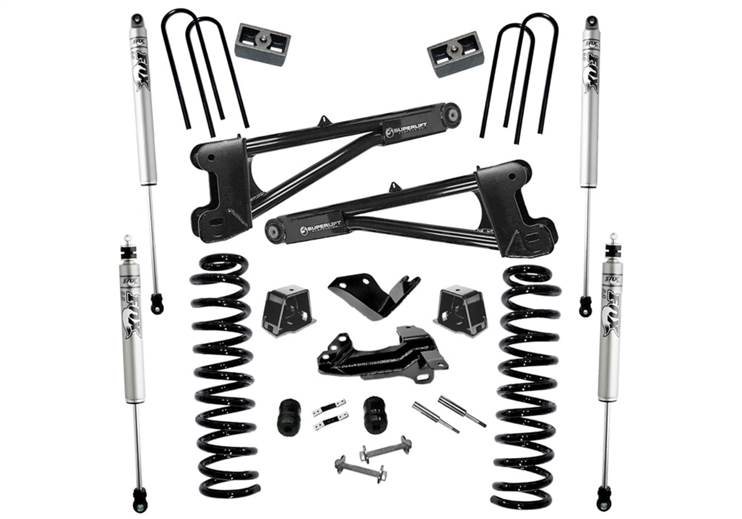 Superlift K975F 4in. Lift Kit w/FOX Shocks-05-07 F250/350 4WD Diesel w/Replacement Radius Arms Superlift K975F