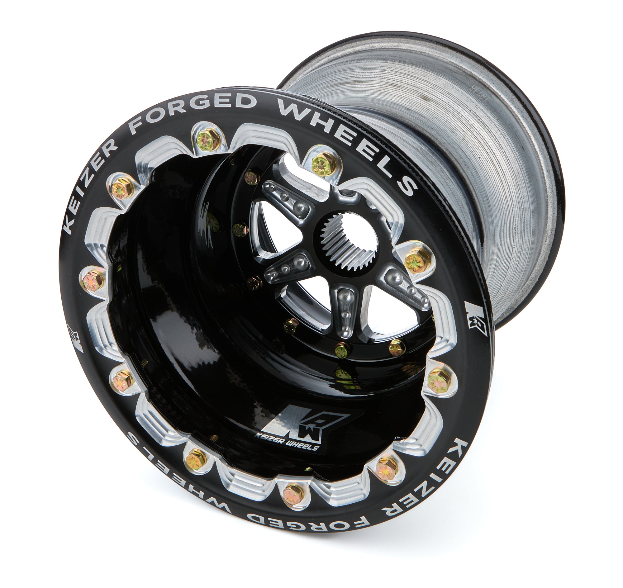 Keizer Aluminum Wheels 10104spfblb Splined Wheel B/L 10x10 4in BS 27Spl Black Keizer Aluminum Wheels 10104spfblb