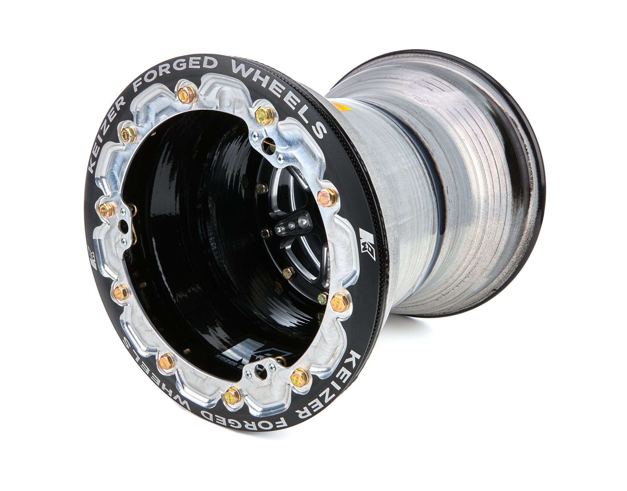 Keizer Aluminum Wheels 10125SPFBLBT Wheel 1.75spl 10in x 12in 5in BS Bdlk Black Keizer Aluminum Wheels 10125SPFBLBT