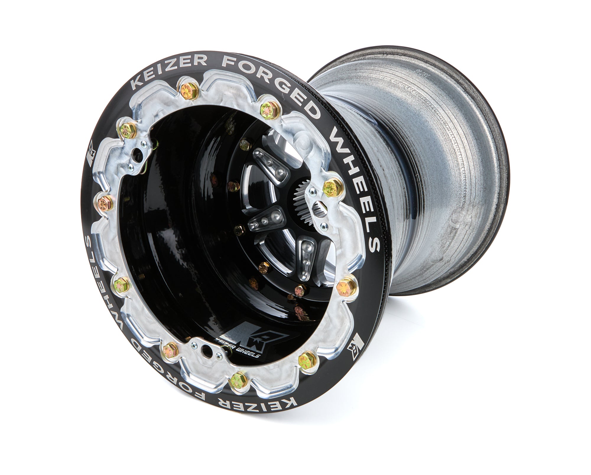 Keizer Aluminum Wheels 10126SPFBLBT Wheel 1.75spl 10in x 12in 6in BS Bdlk Black Keizer Aluminum Wheels 10126SPFBLBT