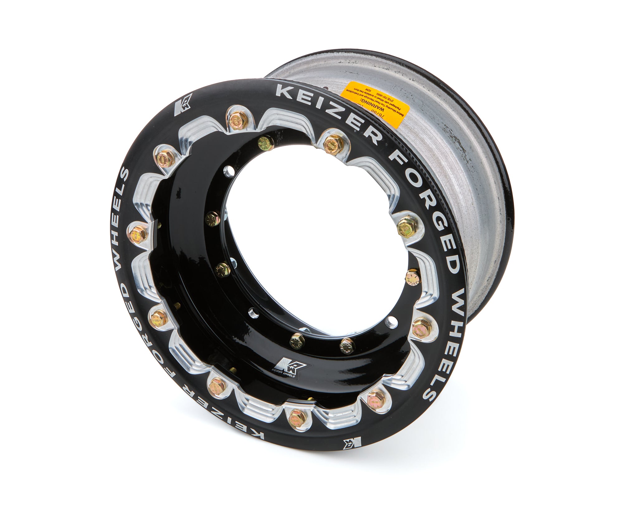 Keizer Aluminum Wheels 1063FBLBT Wheel 4-Pin 10x6 3in BS w/Bdlk & Tabs Black Keizer Aluminum Wheels 1063FBLBT