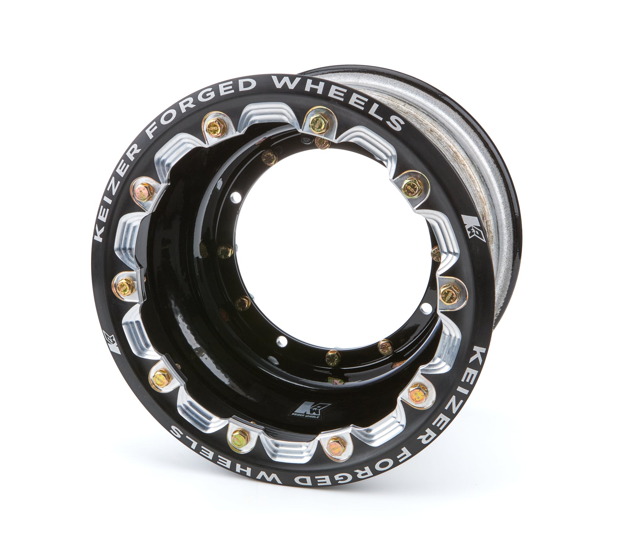 Keizer Aluminum Wheels 1072fblb Wheel 4-Pin 10x7 2in BS w/Bdlk Black Keizer Aluminum Wheels 1072fblb