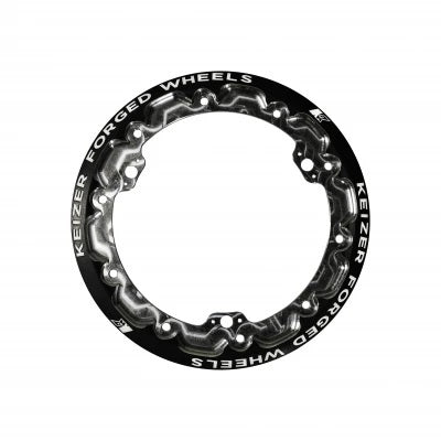 Keizer Aluminum Wheels 10FBLRINGTB Beadlock 10in Forged Black w/Mudcover Tabs Keizer Aluminum Wheels 10FBLRINGTB