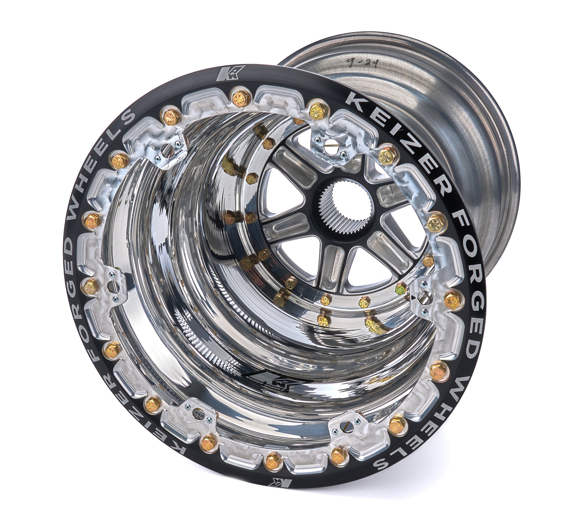Keizer Aluminum Wheels 15175SPFBL Wheel Splined 15x17 Outer Beadlock 4in BS Keizer Aluminum Wheels 15175SPFBL