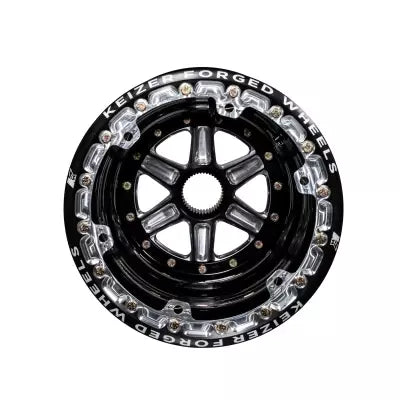 Keizer Aluminum Wheels 15178SPFBLB Wheel Splined 15x17 Blk Outer Beadlock 5in BS Keizer Aluminum Wheels 15178SPFBLB