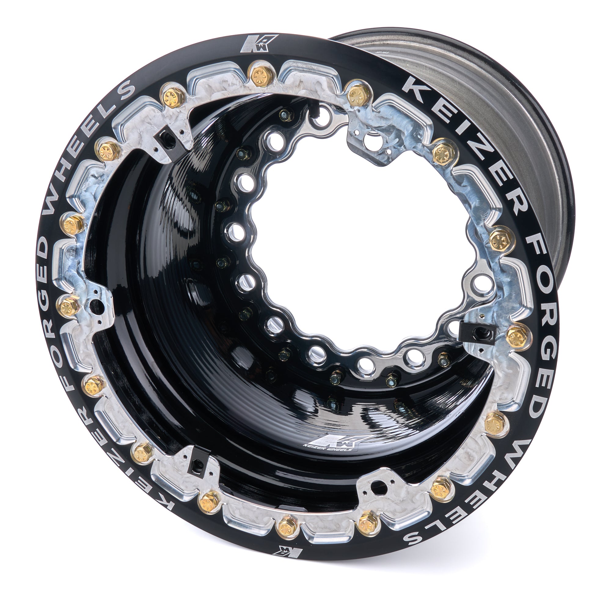 Keizer Aluminum Wheels W15145FBLB Wheel Wide 5 15x14 5in BS Forged Beadlock Black Keizer Aluminum Wheels W15145FBLB