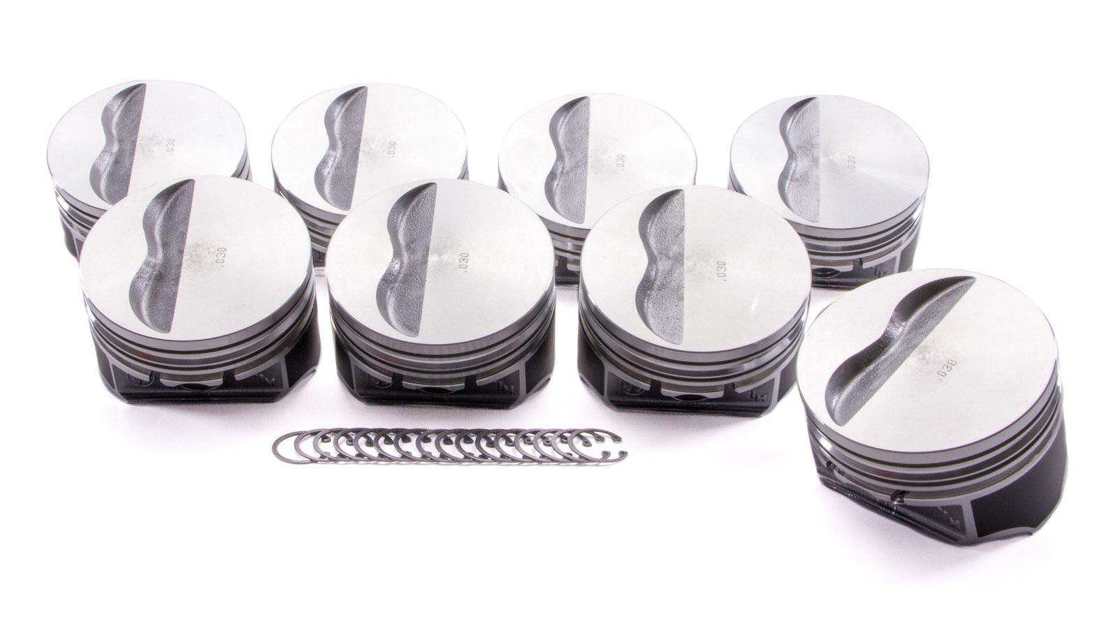 Silvolite 9911HC.030 SBC Flat Top Piston Set 4.155 Bore -5cc Silvolite 9911HC.030