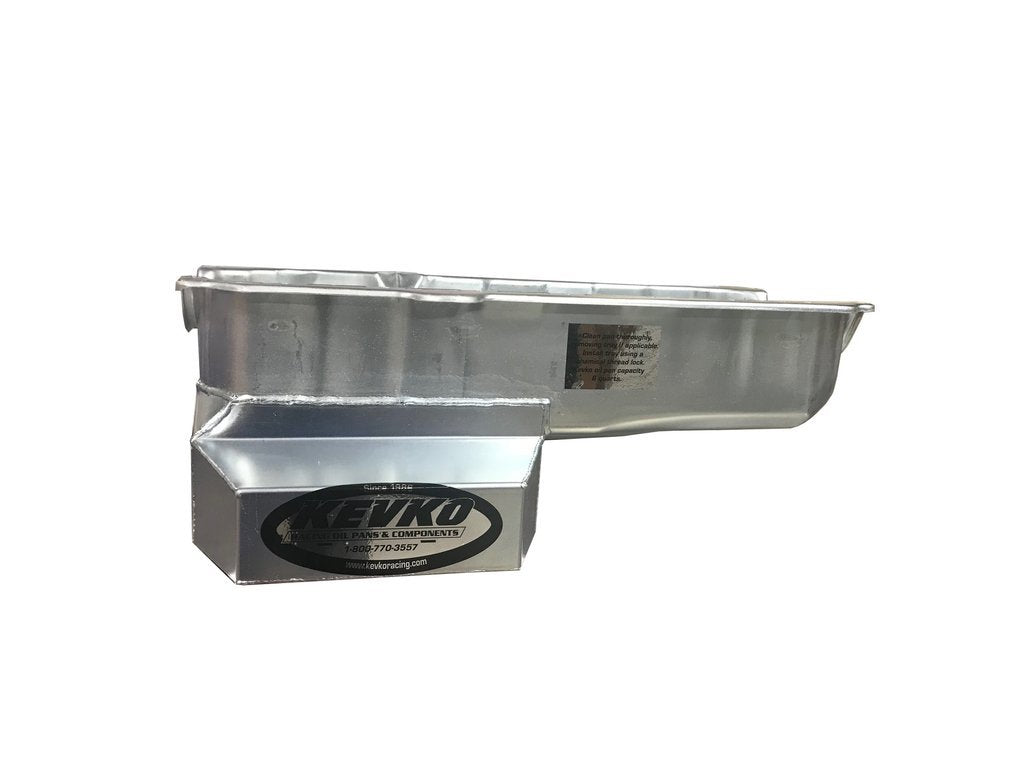 Kevko Racing Oil Pans and Components 1086RH SBC Oil Pan Claimer 6qt RH Dipstick 80-85 Kevko Racing Oil Pans and Components 1086RH