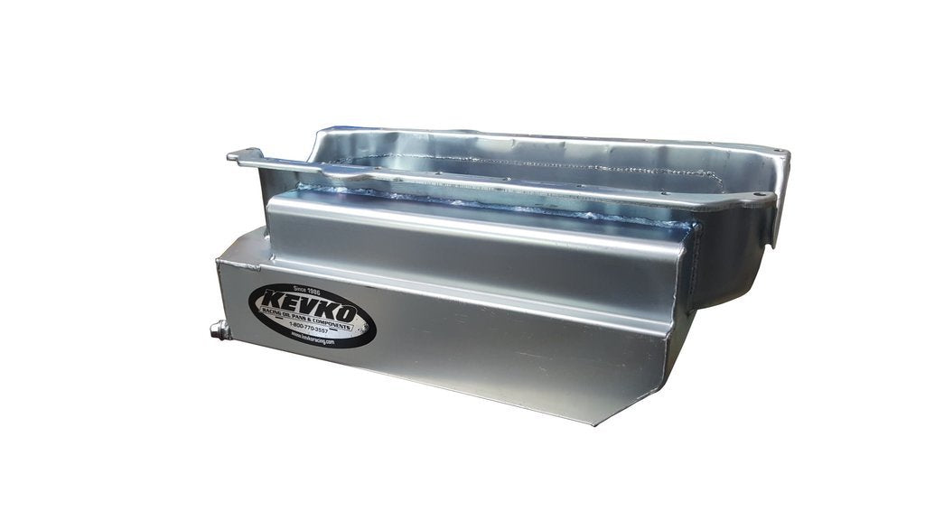 Kevko Racing Oil Pans and Components 1096 SBC Oil Pan Sportsman 9qt LH/RH Dipstick 57-85 Kevko Racing Oil Pans and Components 1096