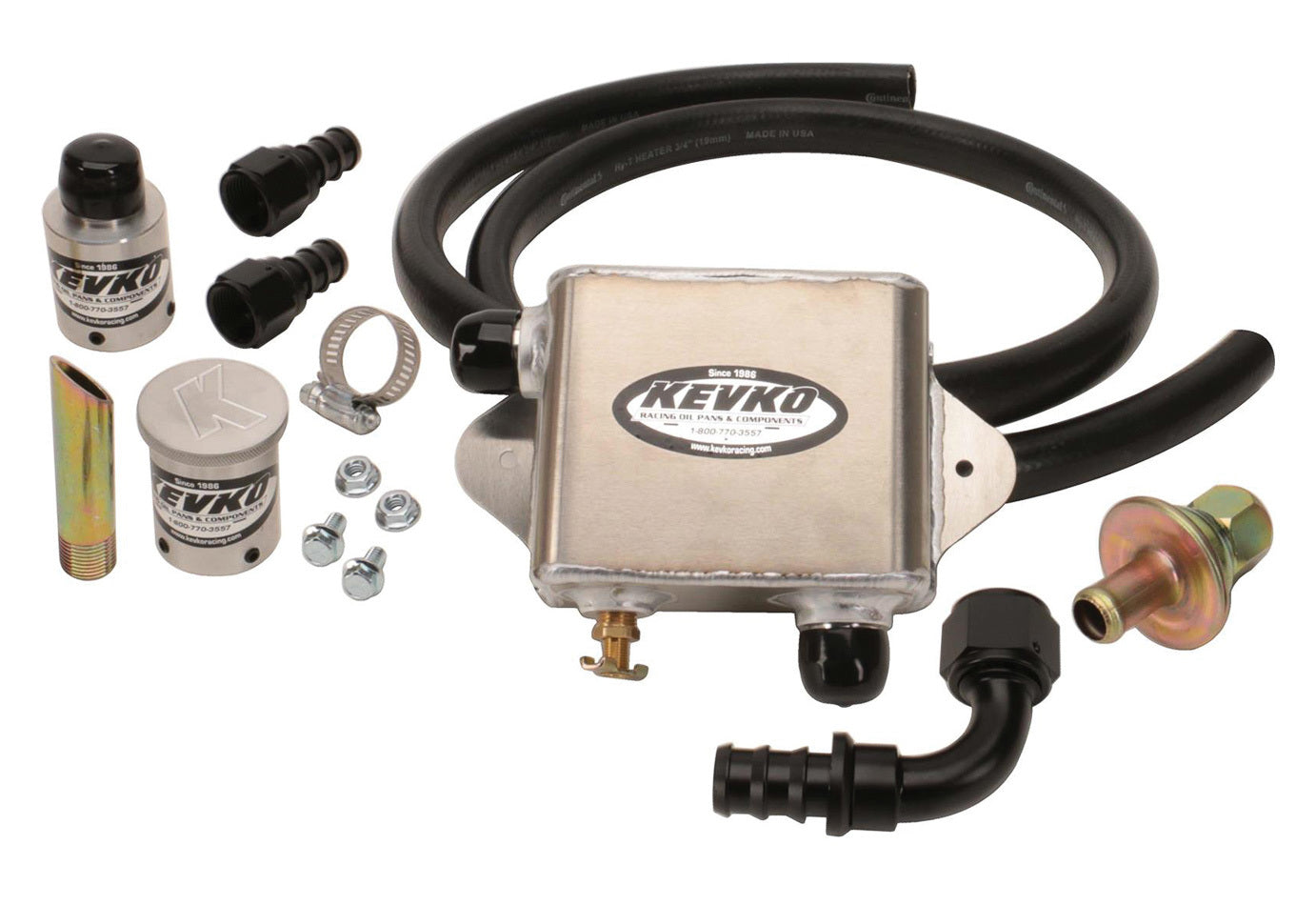 Kevko Racing Oil Pans and Components K139-CRATE Alum Evac Tank Kit w/1-3/8in Slip Ons Kevko Racing Oil Pans and Components K139-CRATE