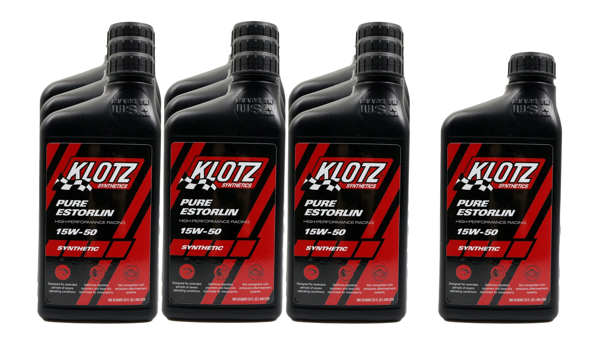 Klotz Oil KE-955 Pure Estorlin Synthetic Oil 15w50 Case 10x1 Qt Klotz Oil KE-955