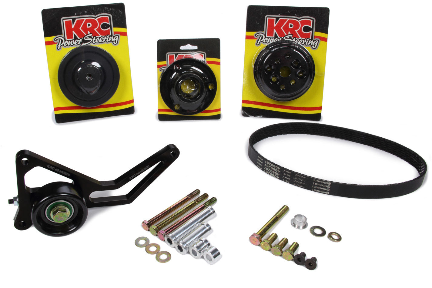 KRC Power Steering KRC 37451000 Pro Series Serpentine Pulley Kit 1:1 w/Idler KRC Power Steering KRC 37451000